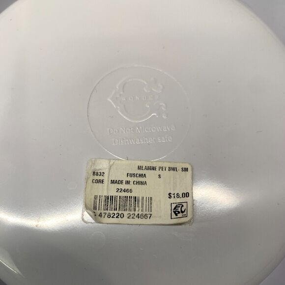 SET C. Wonder Hot Pink Dog Print Food Bowl Decorative Pet Bowls Anthropologie - Picture 7 of 15